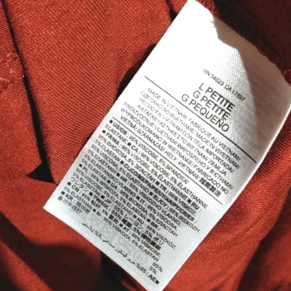 BANANA REPUBLIC NWT DRAPED V-NECK MIDI DRESS SIZE LARGE PETITE - Picture 12 of 12